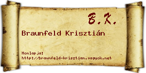 Braunfeld Krisztián névjegykártya
